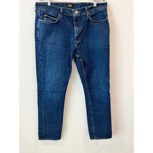 Lee Mens Medium Wash Classic Fit Straight Leg Denim Everyday Jeans GUC 38x34